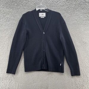 No Nationality NN07 Sweater Mens Small Navy Classic Wool Grandpa Cardigan